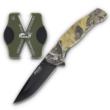 Bear & Son Edge Brisk 2.0 Folding Knife & Sharpener Combo Drop Point Blade Brown Camo