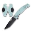 Bear & Son Edge Brisk 2.0 Folding Knife & Sharpener Combo Drop Point Blade Teal Camo