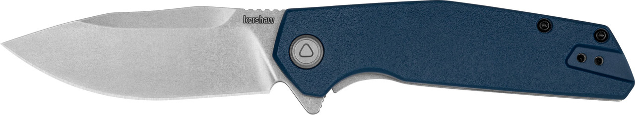 Kershaw 2036 Lucid  3.20" Folding Clip Point Plain Stonewashed 8Cr13MoV SS Blade/Blue/Stonewashed Glass Filled Nylon/SS Handle Includes Pocket Clip
