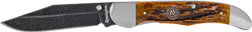 Remington Back Woods Lock Back Folding Knife Clip Point Blade Brown