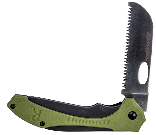 Remington Sportsman Folding Knife Saw Blade Green and Black