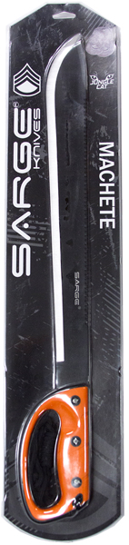 SARGE MACHETE 18" BLD BLK/ORG HNDL