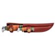 Remington Stacked Leather Piggy Back Knife Set Fixed Blade with Brown Leather Sheath