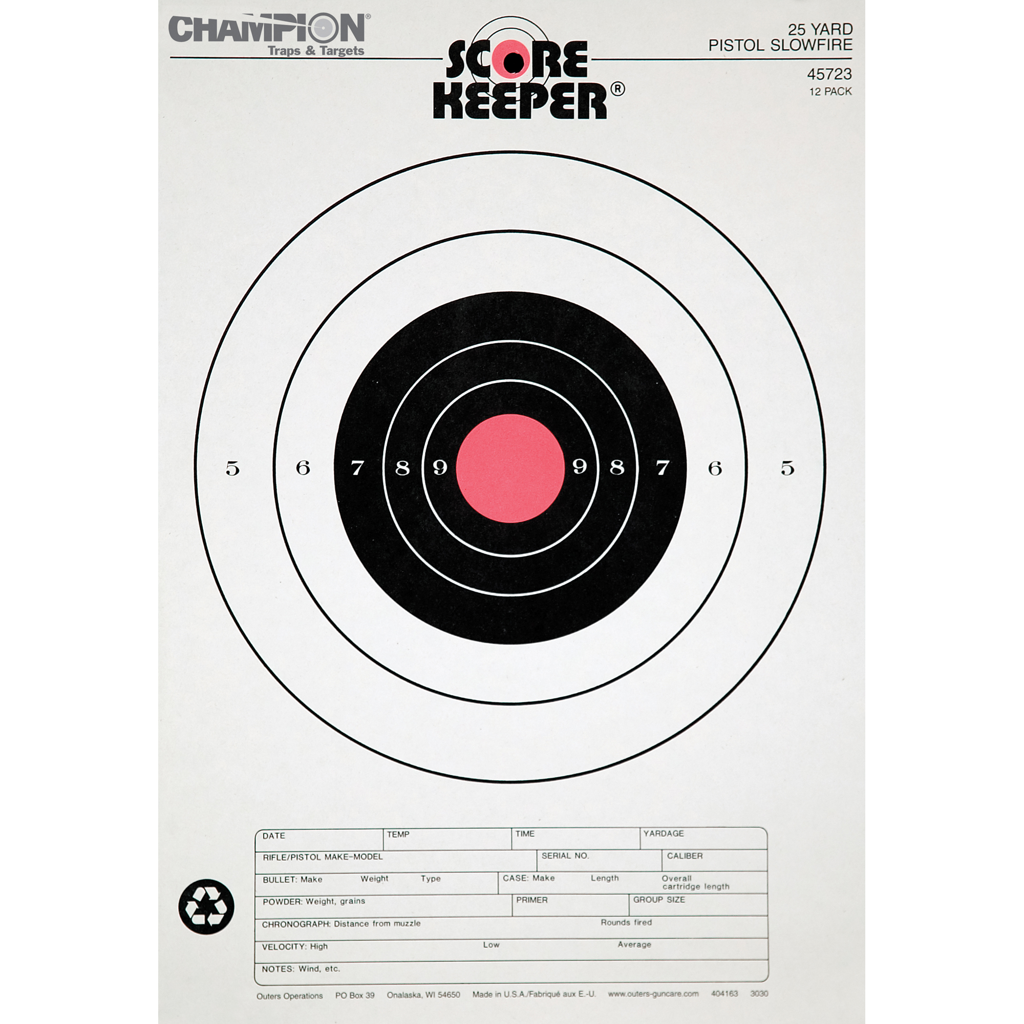 Champ Target 25yd Pistol Slowfire (12)