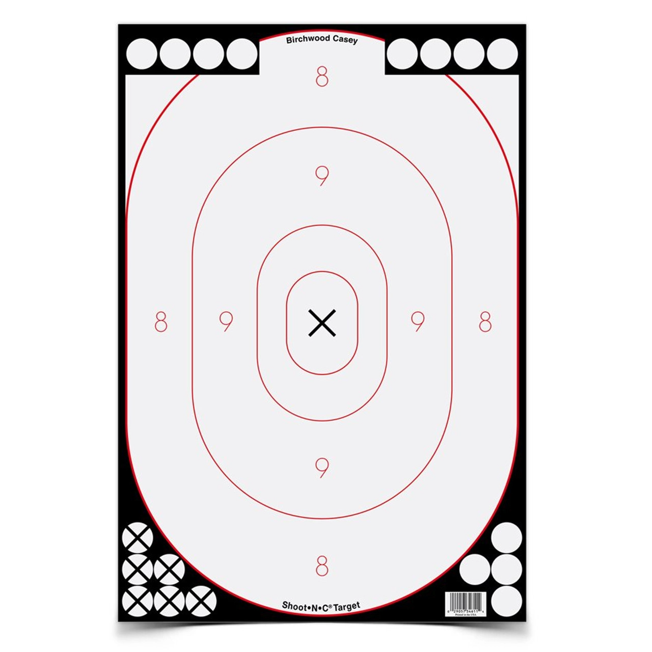 Shoot-N-C 12 x 18 Inch White / Black Silhouette, 5 Targets - 90 Pasters