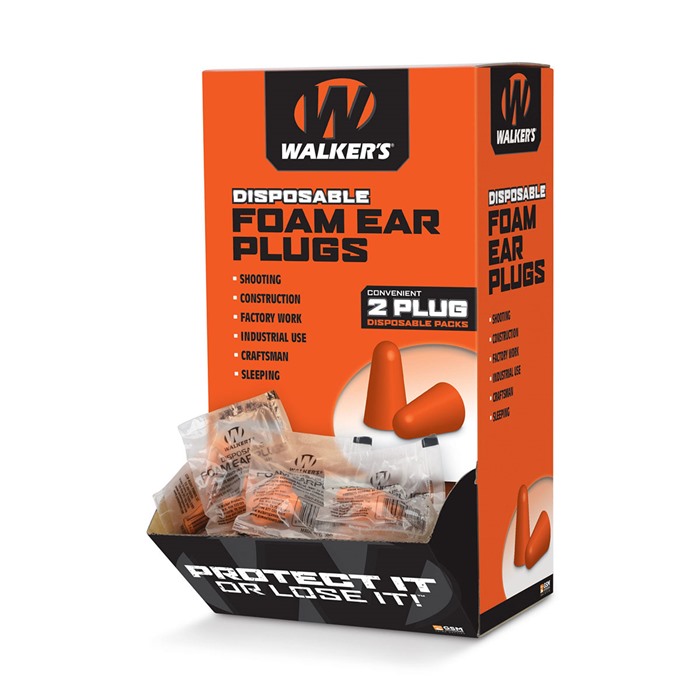 WALKER'S FOAM EAR PLUGS 200PK BOX