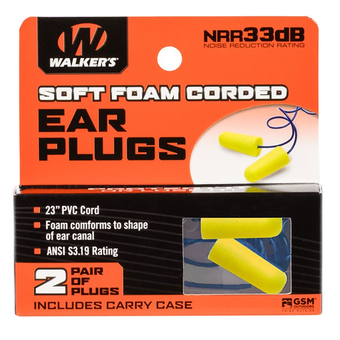 WALKER'S 2PK CORDED PLUG W/CASE