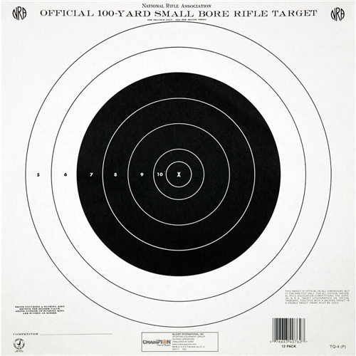 Champ Target 100yd Sgl Bull Paper 12pk