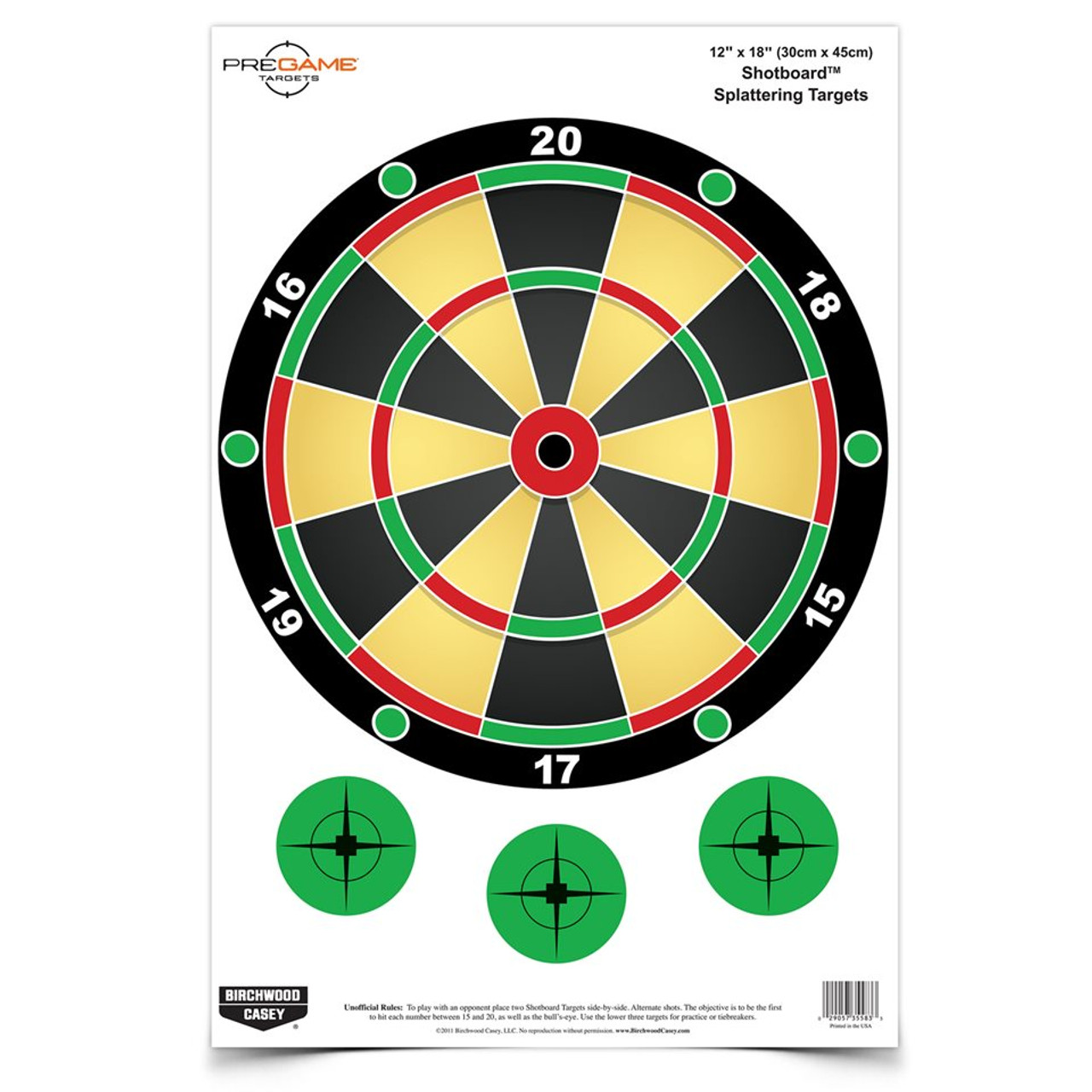 Bc Dirty Bird 12x18 Shotboard Tgt 8pk
