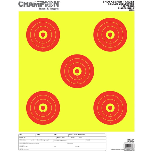 Champ Shotkeeper 5 Bulls Yellow Large 12pk (12)