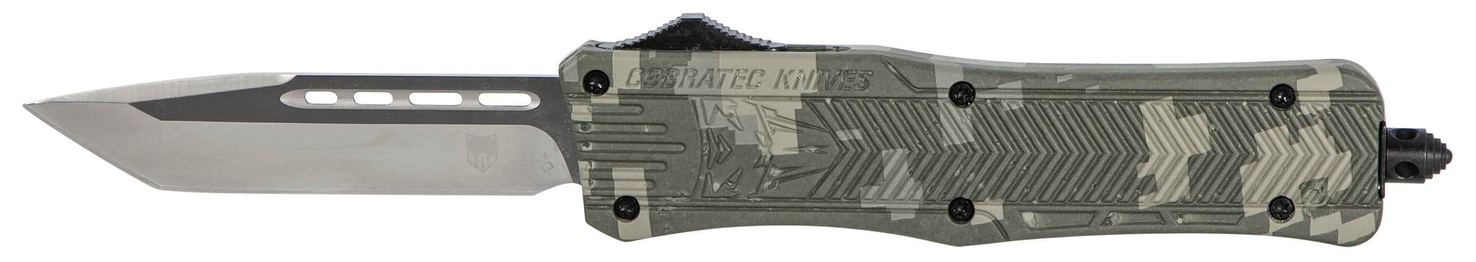 CobraTec Knives MADCCTK1MTNS CTK-1  Medium 3" OTF Tanto Plain D2 Steel Blade/Army DigiCamo Aluminum Handle Features Glass Breaker Includes Pocket Clip
