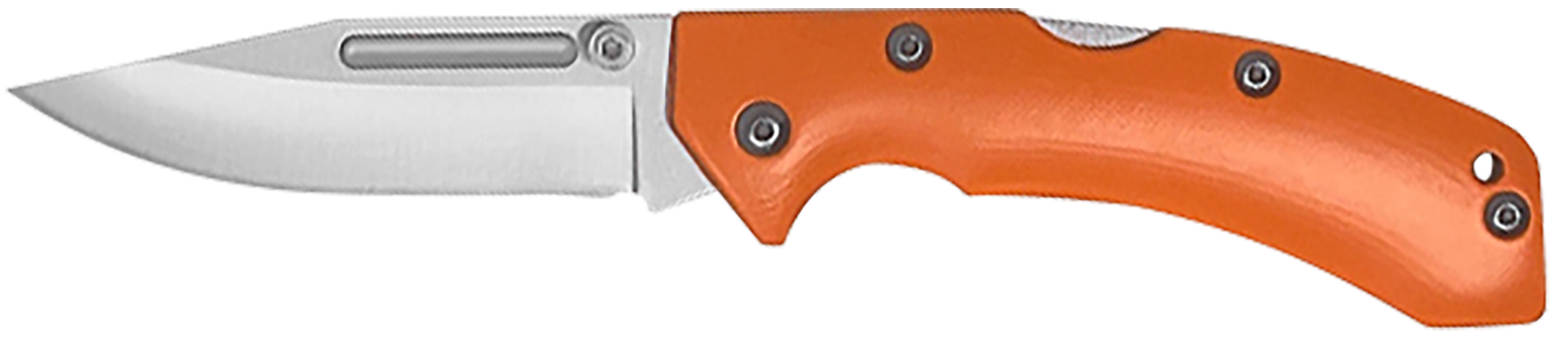 AccuSharp 712C Lockback  3" Folding Clip Point Plain Stainless Steel Blade/Blaze Orange G10 Handle Includes Allen Wrench