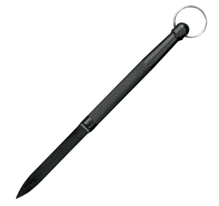 Cold Steel CS92DD Delta Dart  3.38" Fixed Plain Black knurled w/Lanyard Ring Zy-Ex Handle