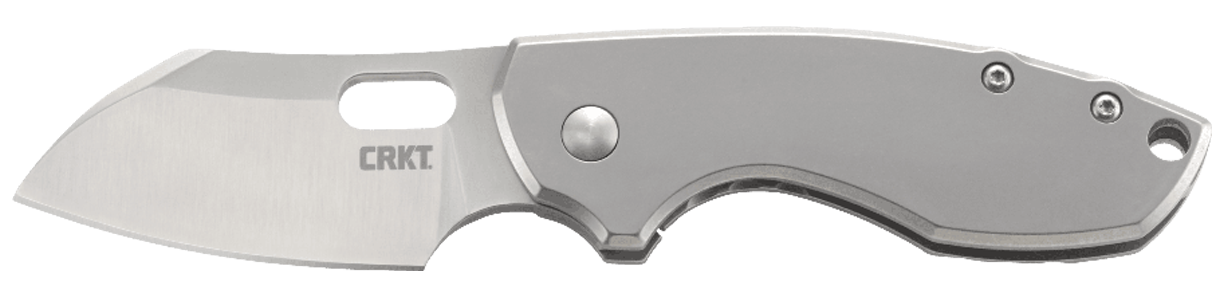 CRKT 5311 Pilar  2.40" Folding Plain Satin 8Cr13MoV SS Blade/Bead Blasted Stainless Steel Handle Includes Pocket Clip