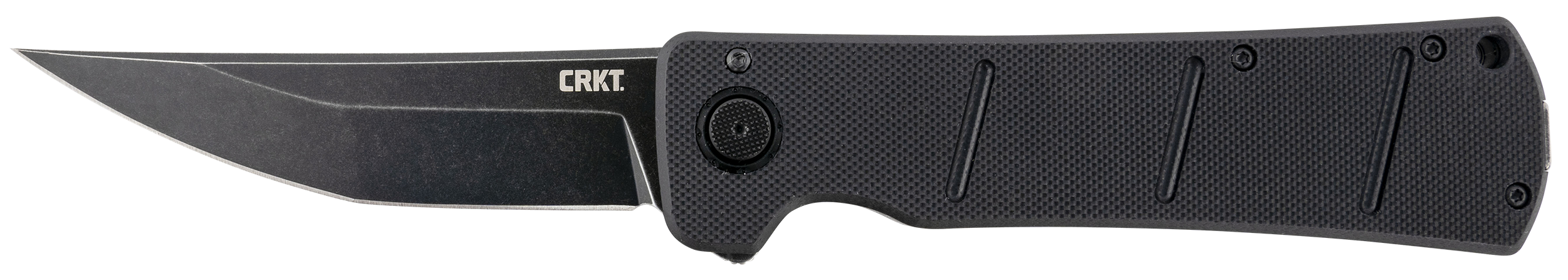 CRKT 2908 Inazuma No Ken  3.68" Folding Plain Stonewashed D2 Steel Blade/ Black G10 Handle Includes Pocket Clip