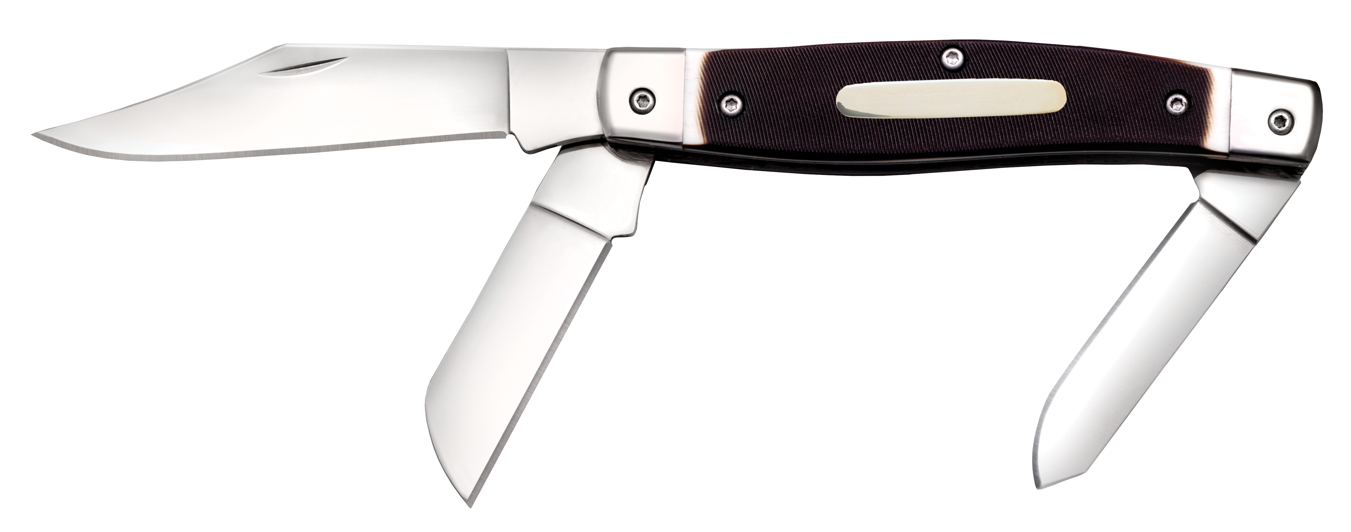 Cold Steel CSFLSTKMN Stockman  2"/2.30"/3.50" Folding Clip/Sheepsfoot/Spey Plain 8Cr13MoV SS Blade/Rough Black w/Polished Bolsters Bone Handle