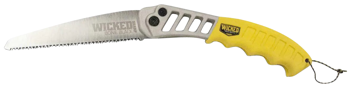 Wicked Tree Gear WTG007 Tough Utility  Folding Saw 7" High Carbon Steel Blade/Yellow Overmold Aluminum Handle
