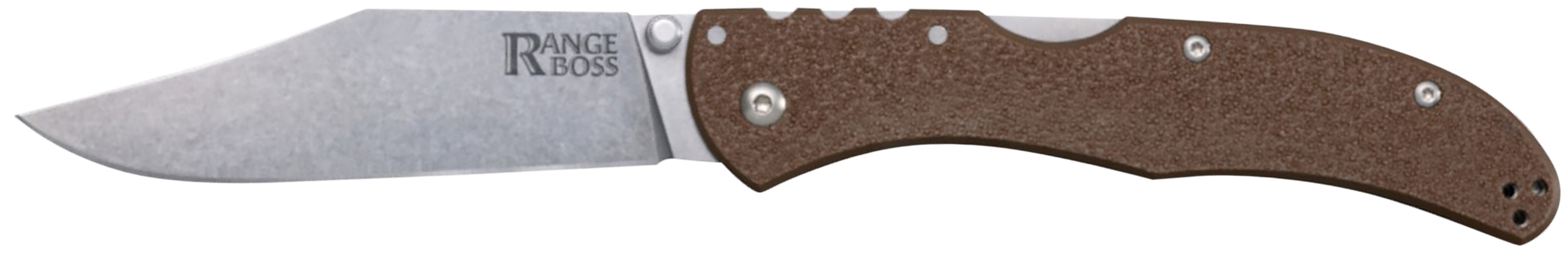Cold Steel CS20KR9Z Range Boss  Folding Clip Point Plain 4034 SS Blade 5.25" Flat Dark Earth Zy-Ex Handle Blister Pack