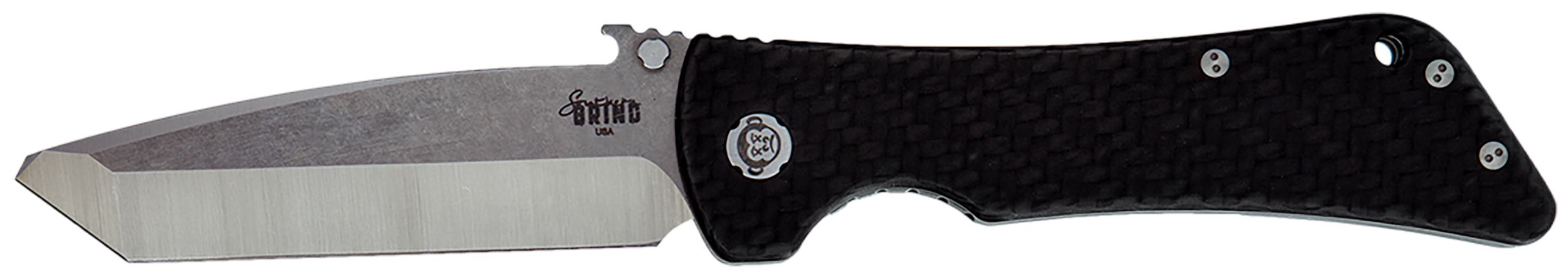 Southern Grind SG02050008 Bad Monkey  4" Folding Tanto Plain Satin 14C28N Steel Blade, 5.25" Black Textured Carbon Fiber Handle, Includes Pocket Clip