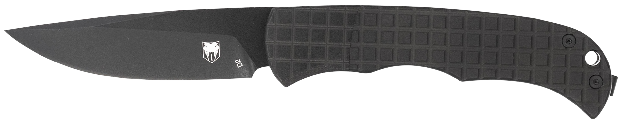 CobraTec Knives CTCLNHRBLK Cyclone Hidden Release 3" Flip Open Plain Black TiCN D2 Steel Blade, 4" Black Aluminum Handle