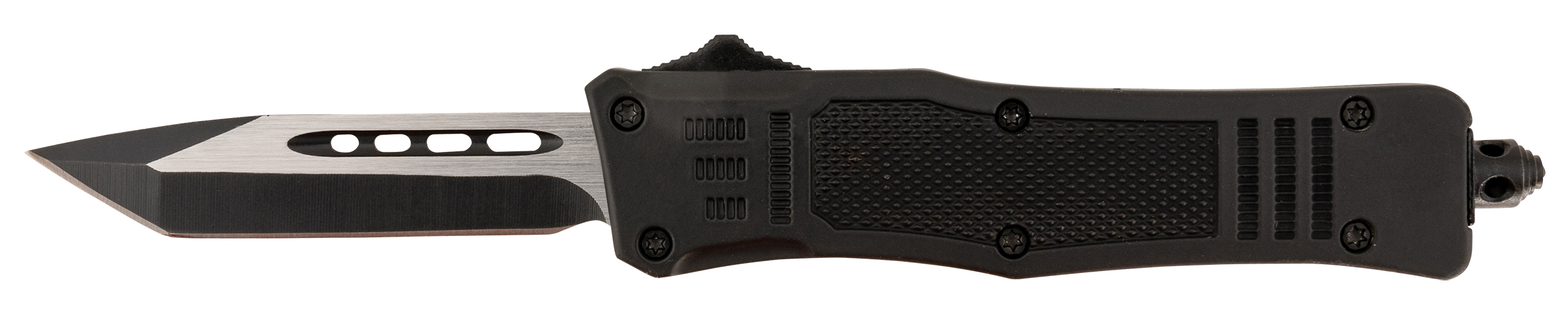Steel River Knives MT616BT Spartan  Mini 2.75" OTF Tanto Plain Black/Silver 440C SS Blade/ 4.25" Black Aluminum Zinc Alloy Handle