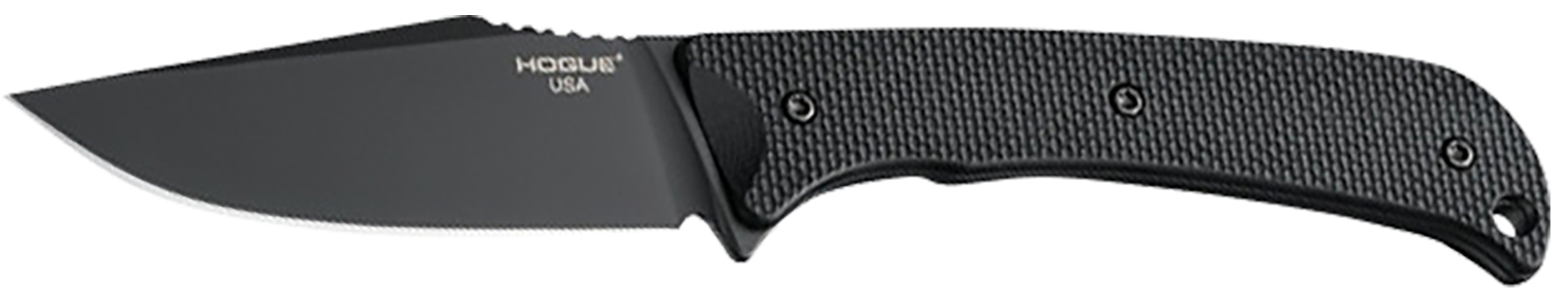 Hogue 35869 Extrak  3.30" Fixed Clip Point Plain Black Cerakote CPM M4 Tool Steel Blade, Black Textured G10 Scales Handle