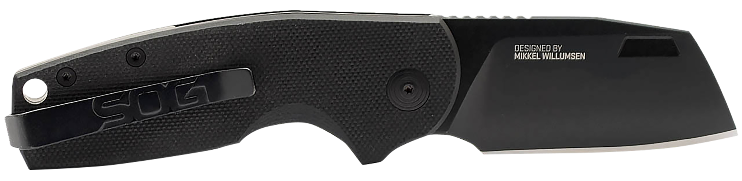 S.O.G SOG16030757 Stout SJ 2.60" Folding Clip Point Plain Stonewashed Cryo D2 Steel Blade/ Black Textured G10 Handle Includes Belt Clip, Presentation Box