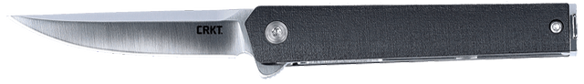 CRKT 7095KXC CEO  Compact 2.62" Folding Plain Satin S35VN SS Blade, Black Carbon Fiber/SS Handle