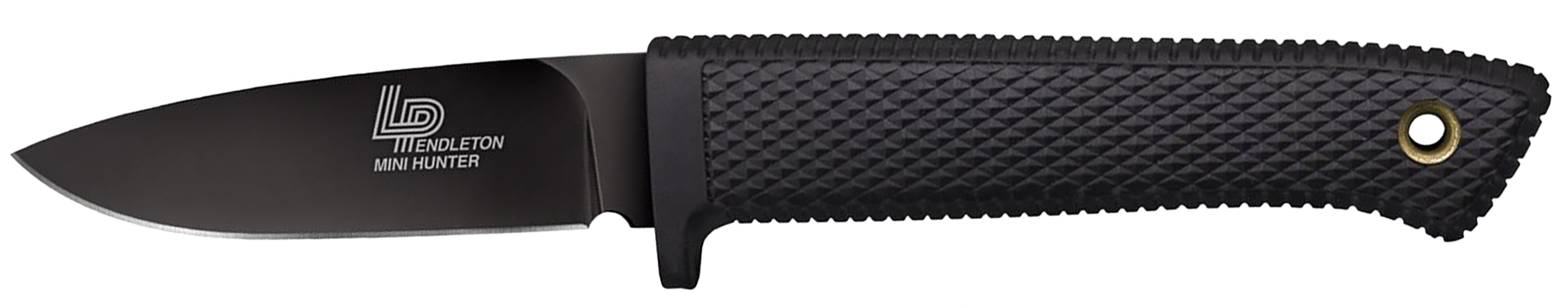 Cold Steel CS36LPMFZ Pendleton Mini Hunter 3" Fixed Drop Point Plain Black Matte Powder Coat AUS-10A SS Blade, 3.25" Black Textured Kray-Ex Handle