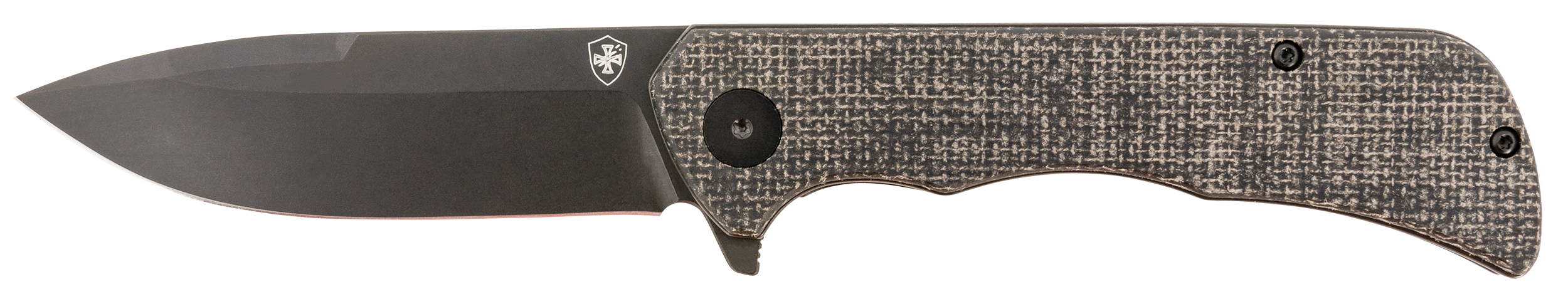Templar Knife PFMBK321 Paladin  3.27" Folding Drop Point Plain Black Powder Coated D2 Steel Blade, 4.40" Black Micarta Handle Includes Pocket Clip
