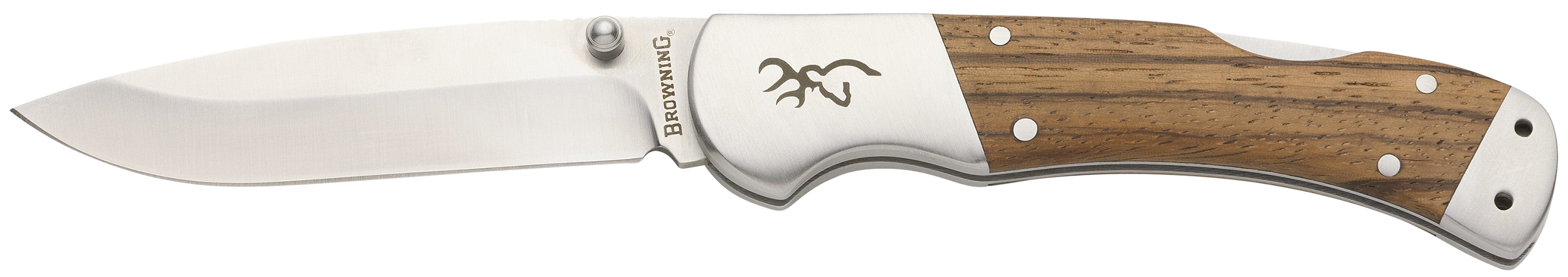 Browning 3220533 Sage Creek  Large 3.50" Folding Drop Point Plain Satin 9Cr18MoV SS Blade, Brown Zebra Wood Handle