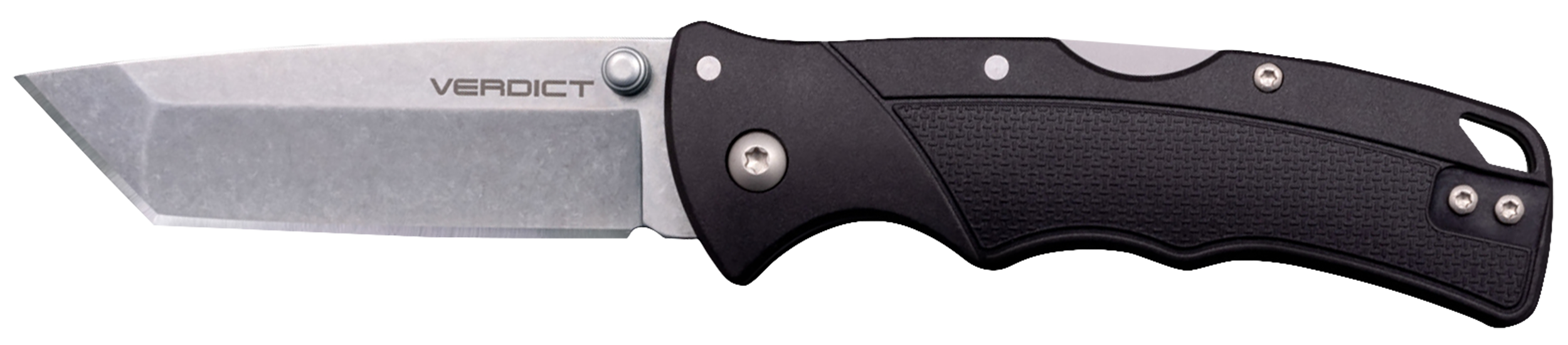 Cold Steel CSFLC3TSSZ Verdict  EDC 3" Tanto Plain Folding 4116 Krupp SS Blade, Black Textured GFN Handle