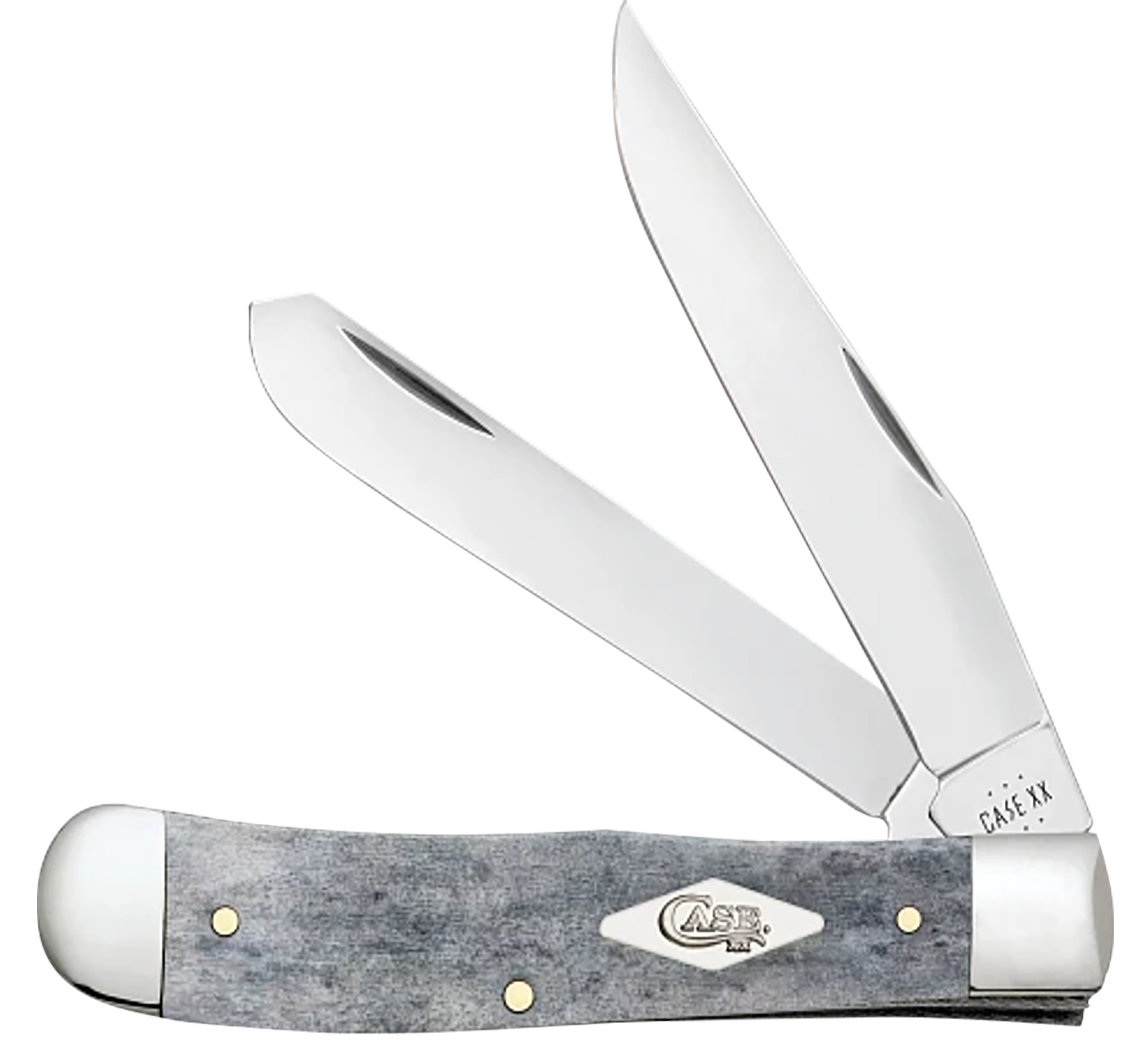 Case 34206 Jack  Medium Folding Clip Point/Pen Plain Mirror Polished Tru-Sharp SS Blade/ Smooth Gray Bone Handle