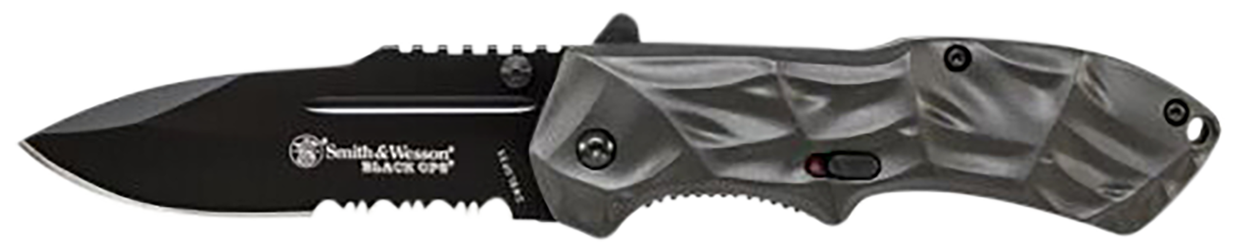 Smith & Wesson Knives SWBLOP3CP Black Ops  3.40" Folding Tanto Plain 4034 SS Blade Aluminum Handle Includes Pocket Clip