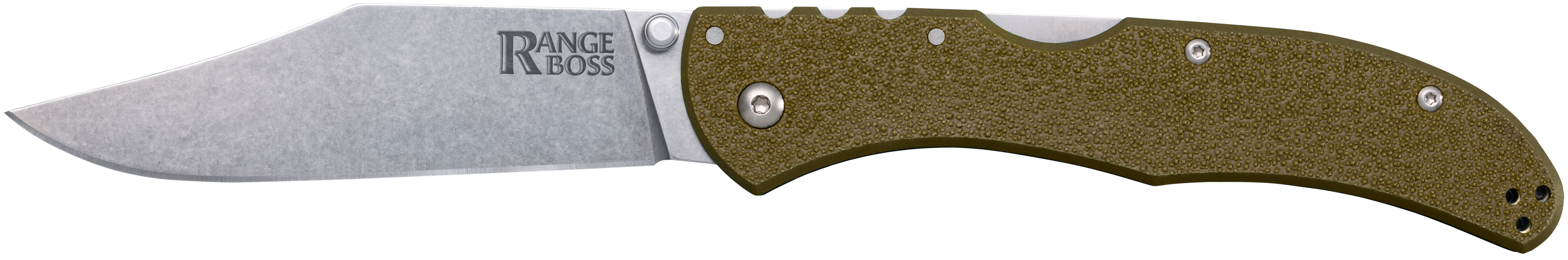 Cold Steel CS20KR7 Range Boss  Folding Clip Point Plain 4034 SS Blade/5.25" OD Green Zy-Ex Handle