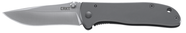 CRKT 6450S Drifter  EDC 2.88" Folding Drop Point Plain Satin 8Cr14MoV SS Blade, Silver Stainless Steel Handle