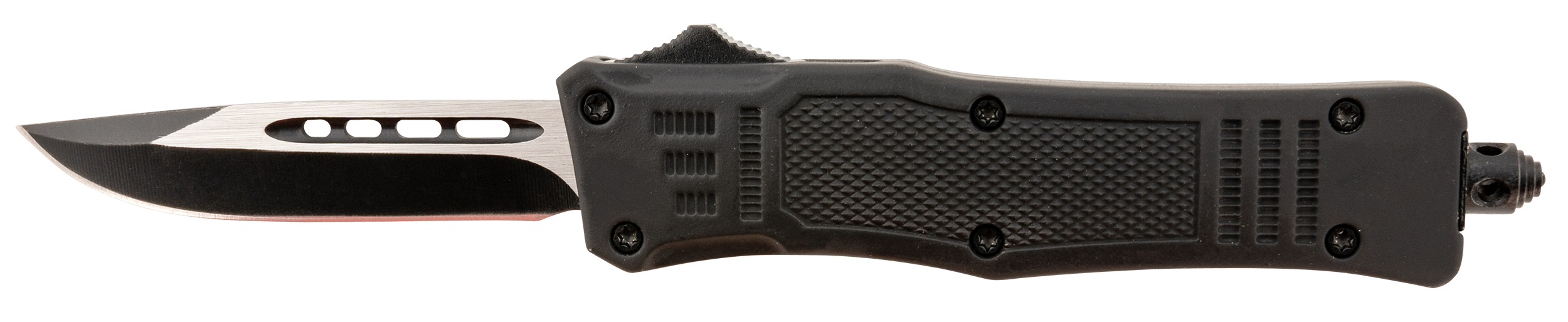 Steel River Knives MT616BDP Spartan  Mini 2.75" OTF Drop Point Plain Black/Silver 440C SS Blade/ 4.25" Black Aluminum Zinc Alloy Handle
