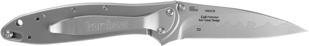 Kershaw 1660CB Leek  3" Folding Drop Point Plain Bead Blasted 14C28N/D2 Steel Blade Bead Blasted 410 Stainless Steel Handle Includes Pocket Clip                                                        