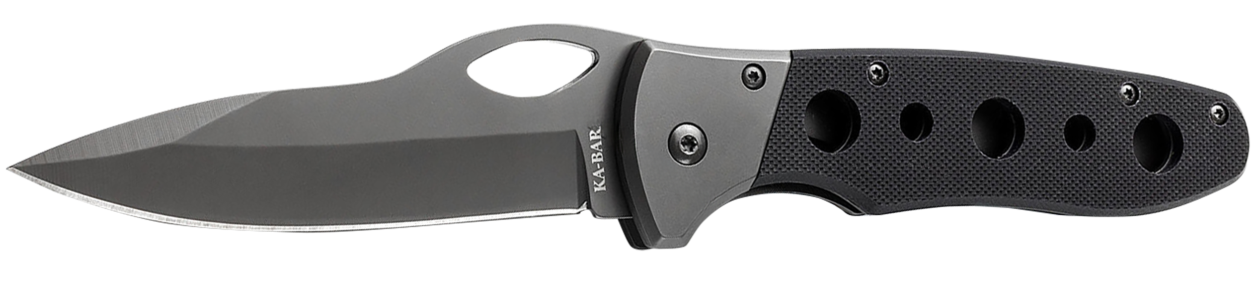 Ka-Bar 3076 Agama  EDC 3.75" Folding Clip Point Plain Black Stonewashed 420HC SS Blade, Black G10 Handle, Includes Pocket Clip