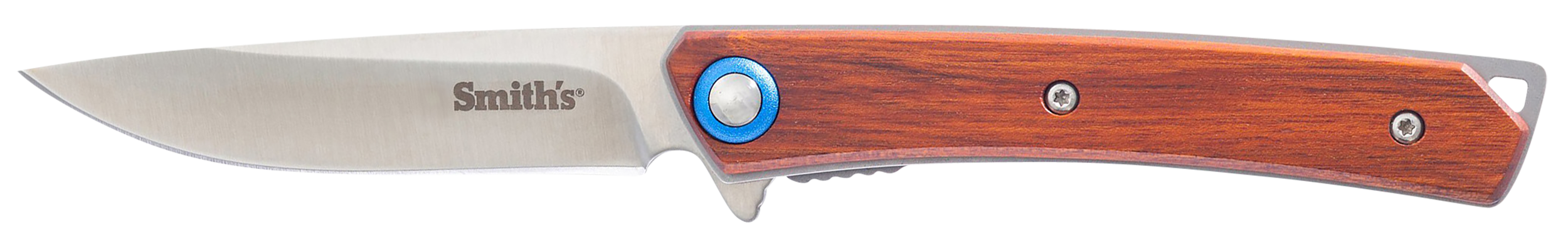 Smiths Products 51304 Ecesis  3" Folding Drop Point Plain Satin 3Cr13MoV SS Blade/Natural Wood/Black SS Handle Includes Pocket Clip
