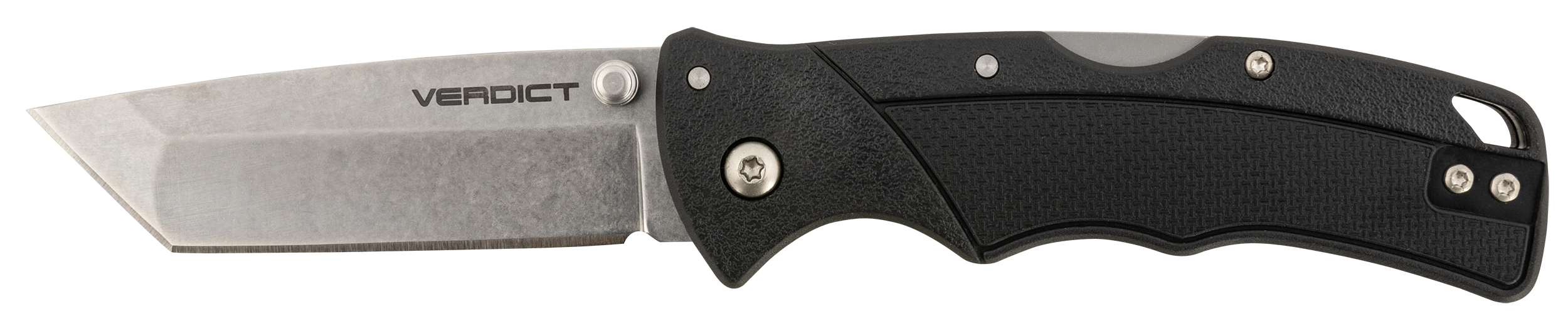 Cold Steel CSFLC3TSSZ Verdict  3" Folding Tanto Plain Stonewashed 4116 SS Blade/Black GFN Handle Includes Belt Clip