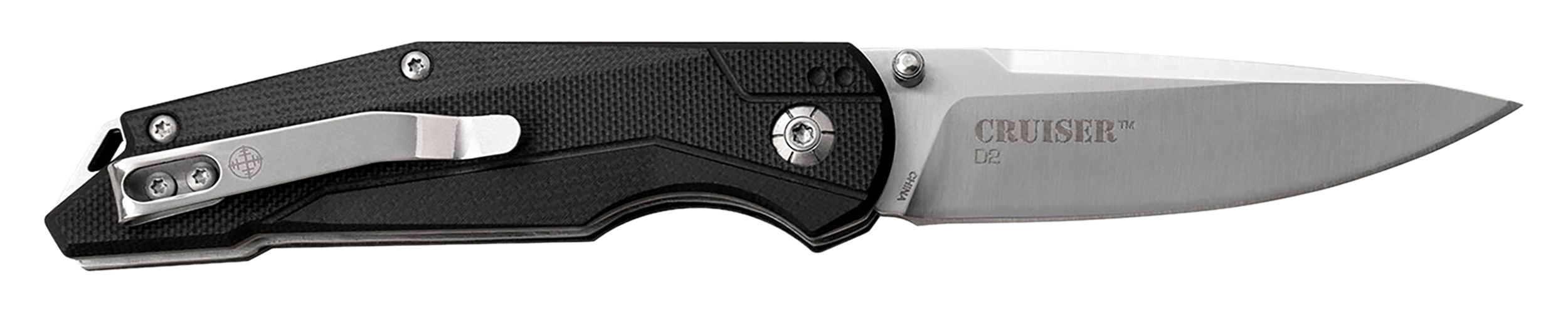 Elite Tactical ETFDR007CS Crusier  3" Folding Drop Point Plain Satin Black D2 Steel Blade/ Black G10 Handle Features Clamshell Packaging Includes Pocket Clip                                           