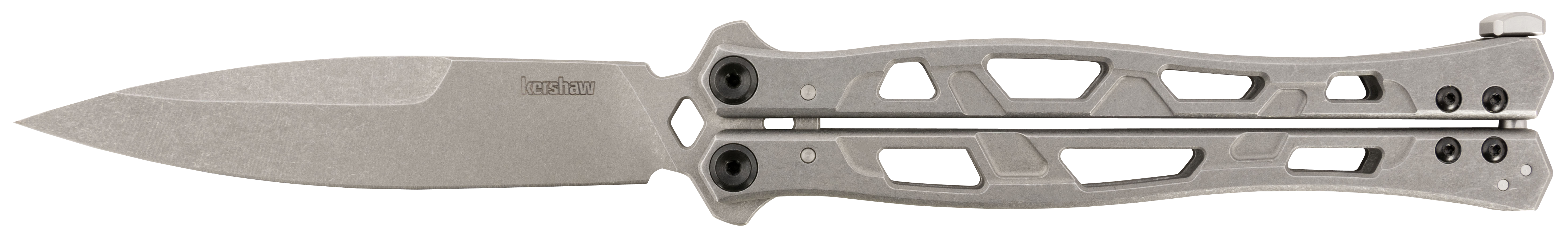 Kershaw 5050 Moonsault  4.60" Butterfly Spear Point Plain 14C28N Steel Blade, Stainless Steel Handle