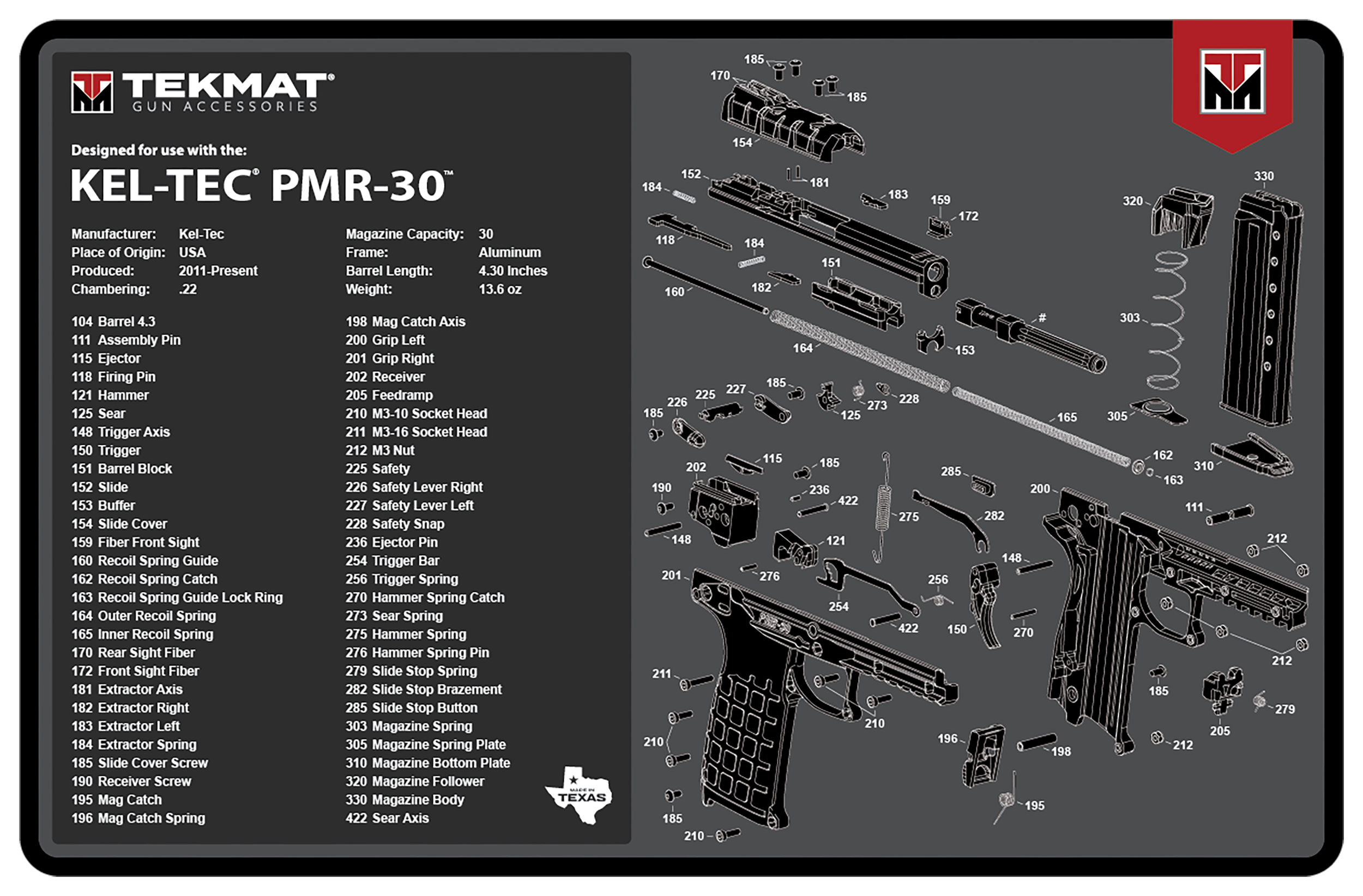 TekMat TEKR17KELPMR3  Cleaning Mat 17"x11" Gray Thermoplastic Fiber Top w/Vulcanized Rubber Back/ TEKMAT Logo Illustration