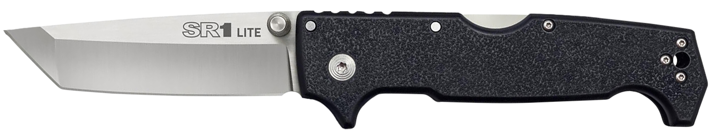 Cold Steel CS62K1AZ SR1 Lite 4" Folding Tanto Plain Stonewashed 8Cr14MoV SS Blade, 5.63" Black Textured Griv-Ex Handle                                                                                  