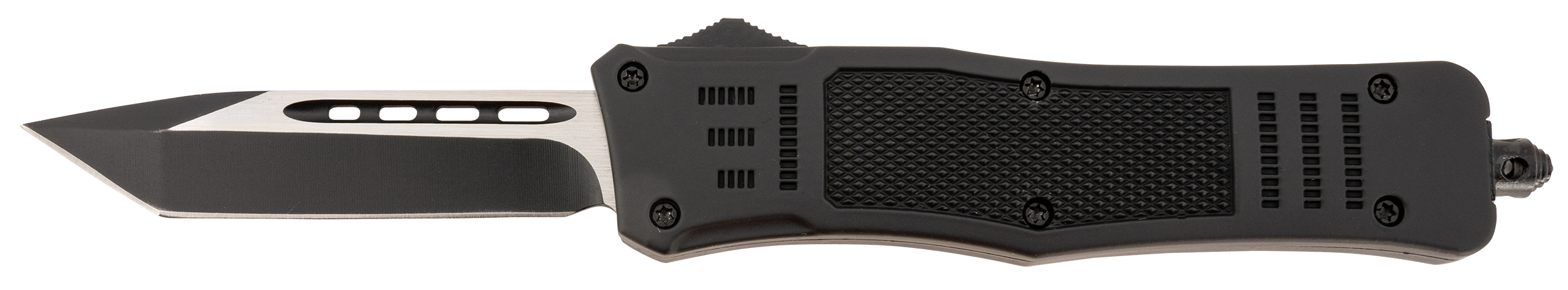Steel River Knives T618BT Spartan  Medium 3.25" Tanto Plain Black/Silver 440C SS Blade/ 4.50" Black Aluminum Zinc Alloy Handle
