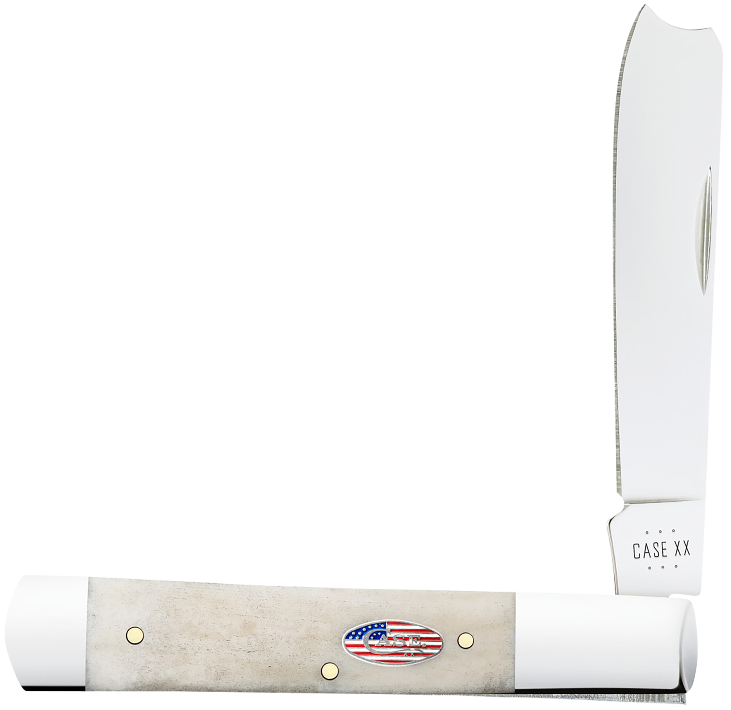 Case 14096 Razor  EDC 3"/2.23" Folding Pen/Spear Plain Mirror Polished Tru-Sharp SS Blade, Smooth Natural Bone Handle