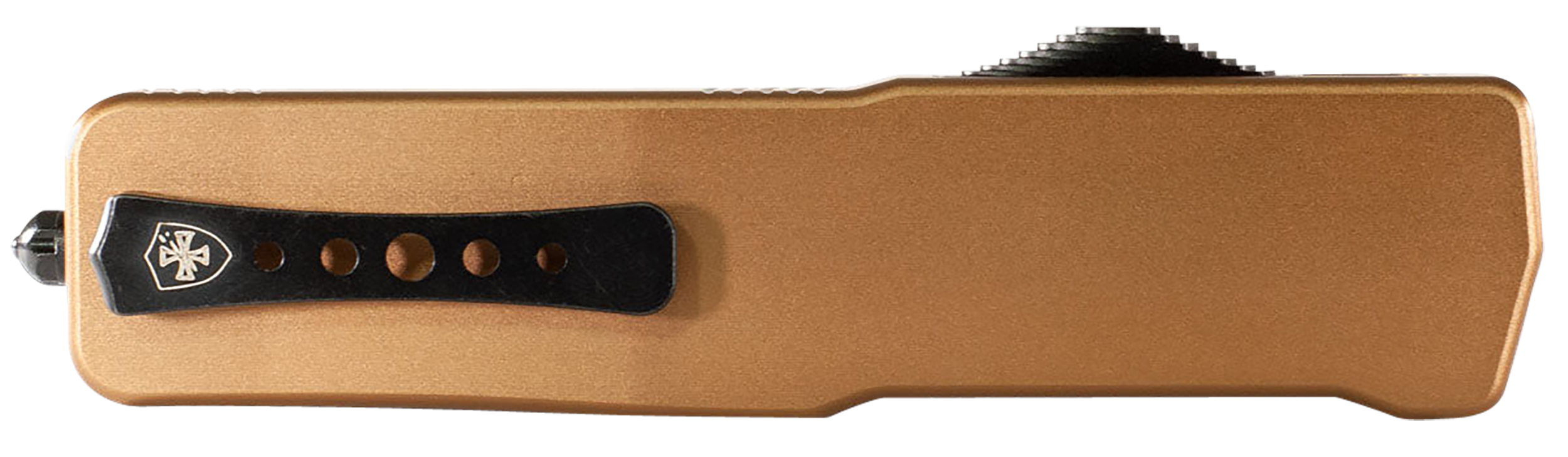 Templar Knife LAAB121 Premium Lightweight Large 3.50" OTF Dagger Plain Black Oxide Stonewashed Powdered D2 Steel Blade/5.25" Bronze Anodized Aluminum Handle