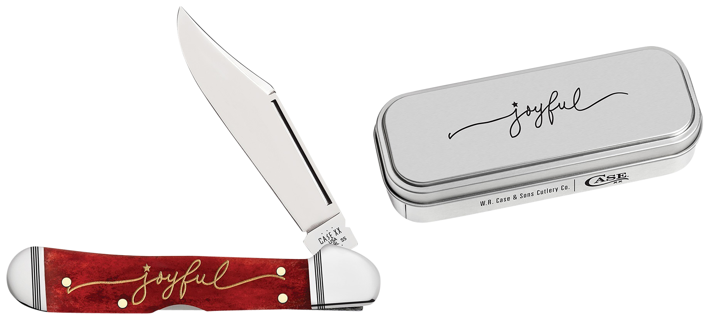 Case 10625 Christmas Joyful Tin CopperLock Mini