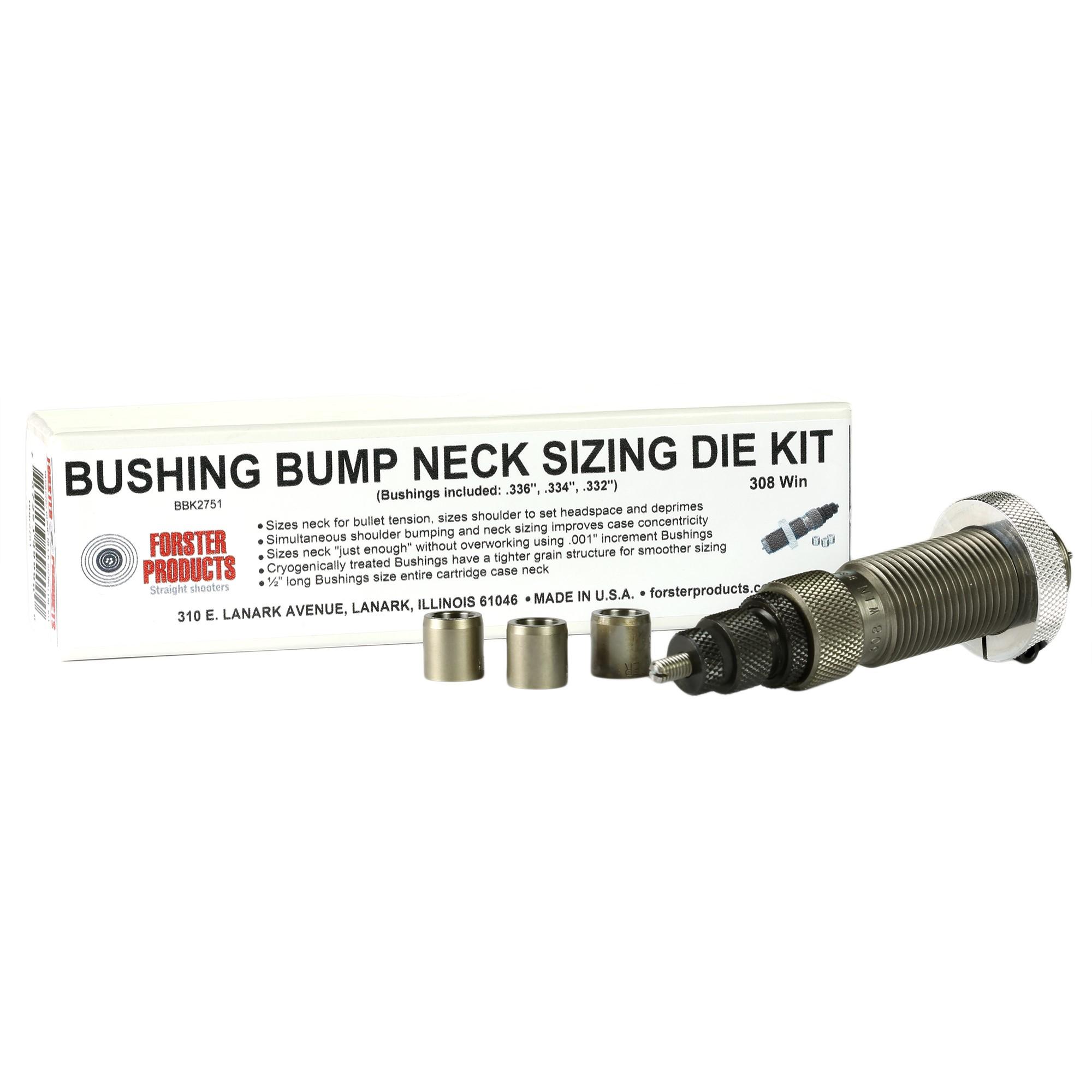 Forster Bushing Bump Neck Sizing Die Kit 6mm PPC with 3 Neck Bushings